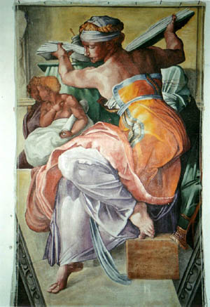 freskó festménymásolat michelangelo libiai szibilla